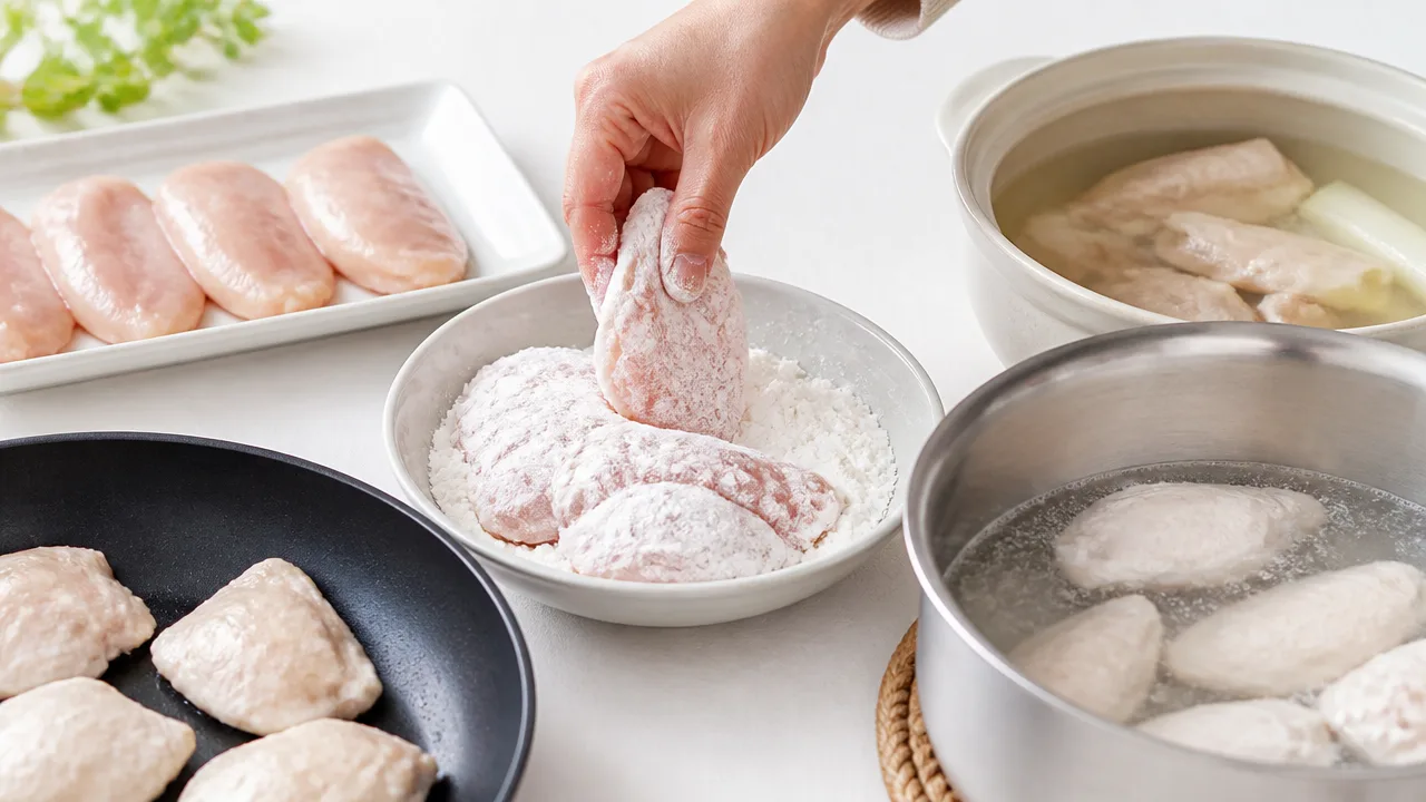 鶏胸肉に片栗粉をまぶすのはなぜ?しっとり仕上がる理由とコツ